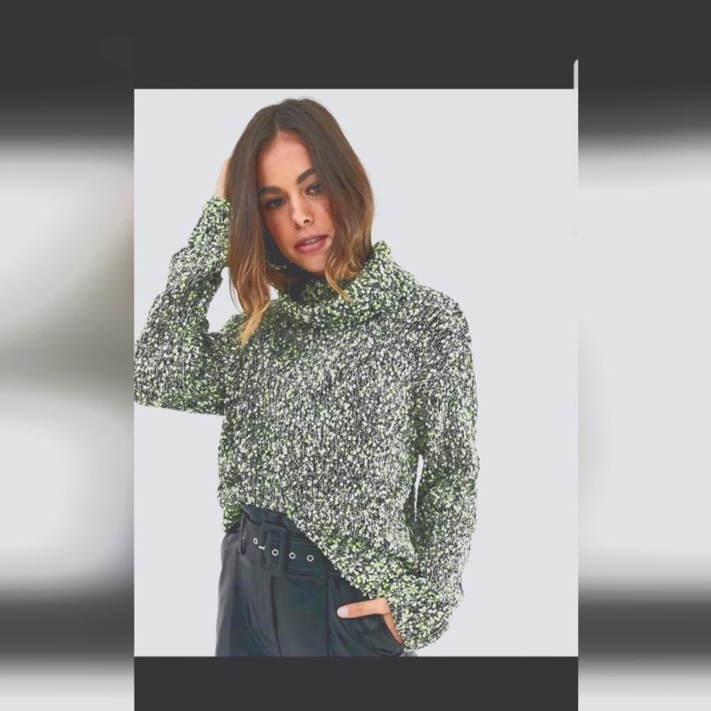 Anthropologie Moon River Speckled Turtleneck  S